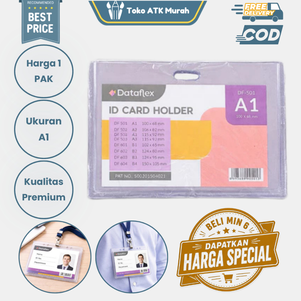 Plastik Id Card Case A1 | Plastik Name Tag / Plastik Nama Landscape
