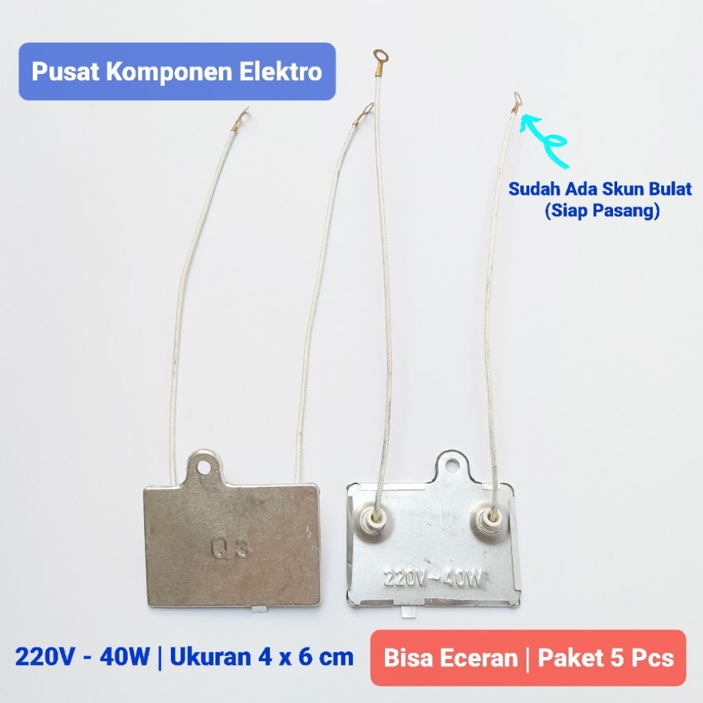 Elemen Pemanas Magic Com 40W 220V Penghangat Rice Cooker Universal Safiter Model Kotak 4x6cm - Ecera