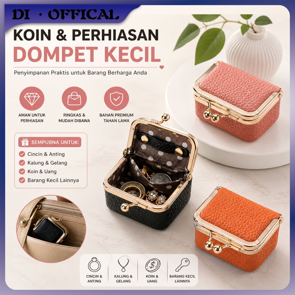 Dompet Perhiasan Cincin Berlian Tutul Kulit Asli Tas Koin Tas Kotak Anting Kalung Kotak Handset