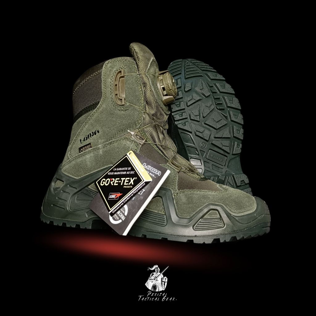Sepatu lowa lowchin 8 inch PDL HIJAU TALI PUTAR