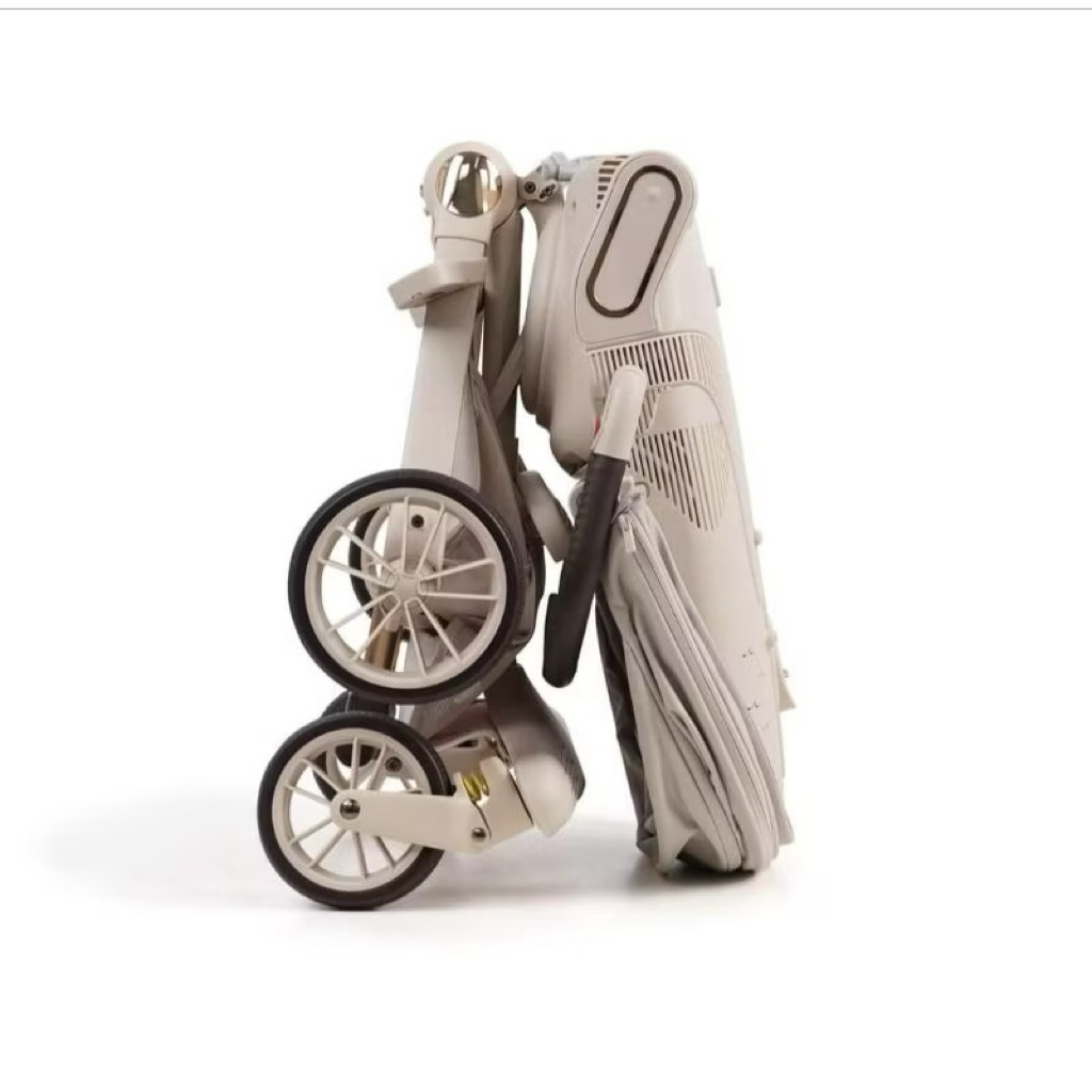 Stroller Lipat Baobaohao V16 beige - Desain Ringkas, Kemudi Aman, Mudah Dilipat