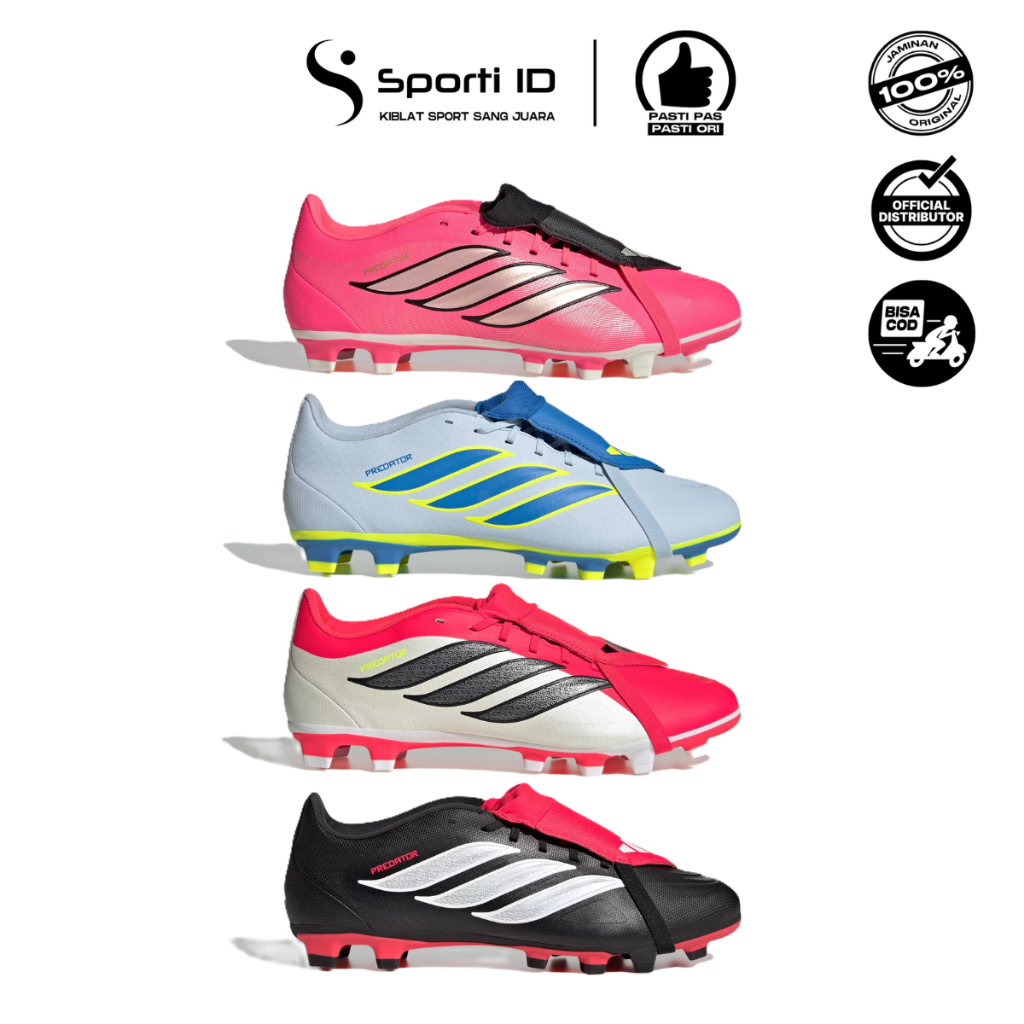 Sepatu Bola Adidas Predator Club Fold-Over Tongue FxG - 4 Pilihan Warna Original