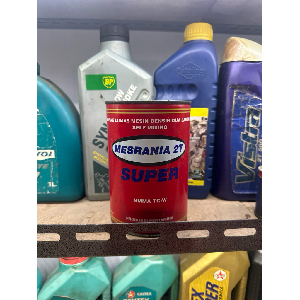 oli samping 2t Mesran super kaleng original stok lama