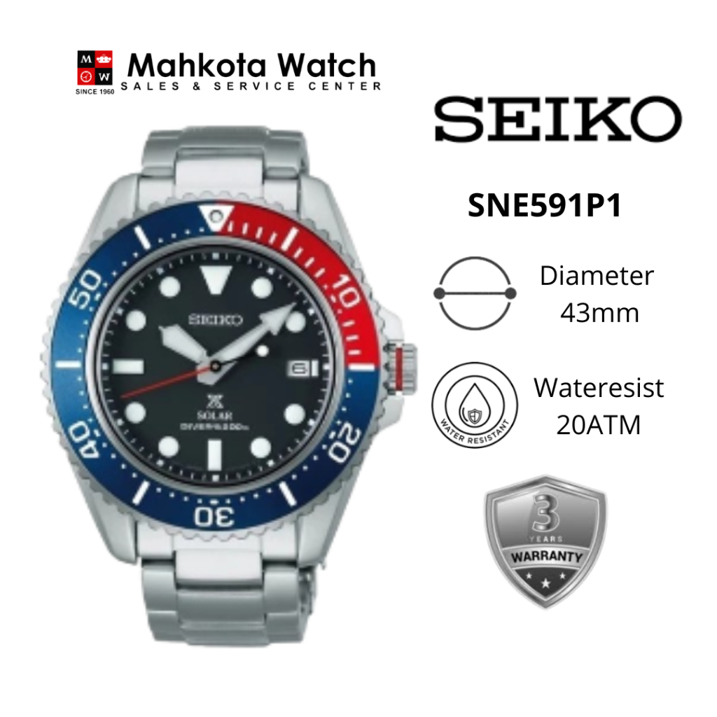 JAM TANGAN PRIA SEIKO SNE591P1 SOLAR ORIGINAL