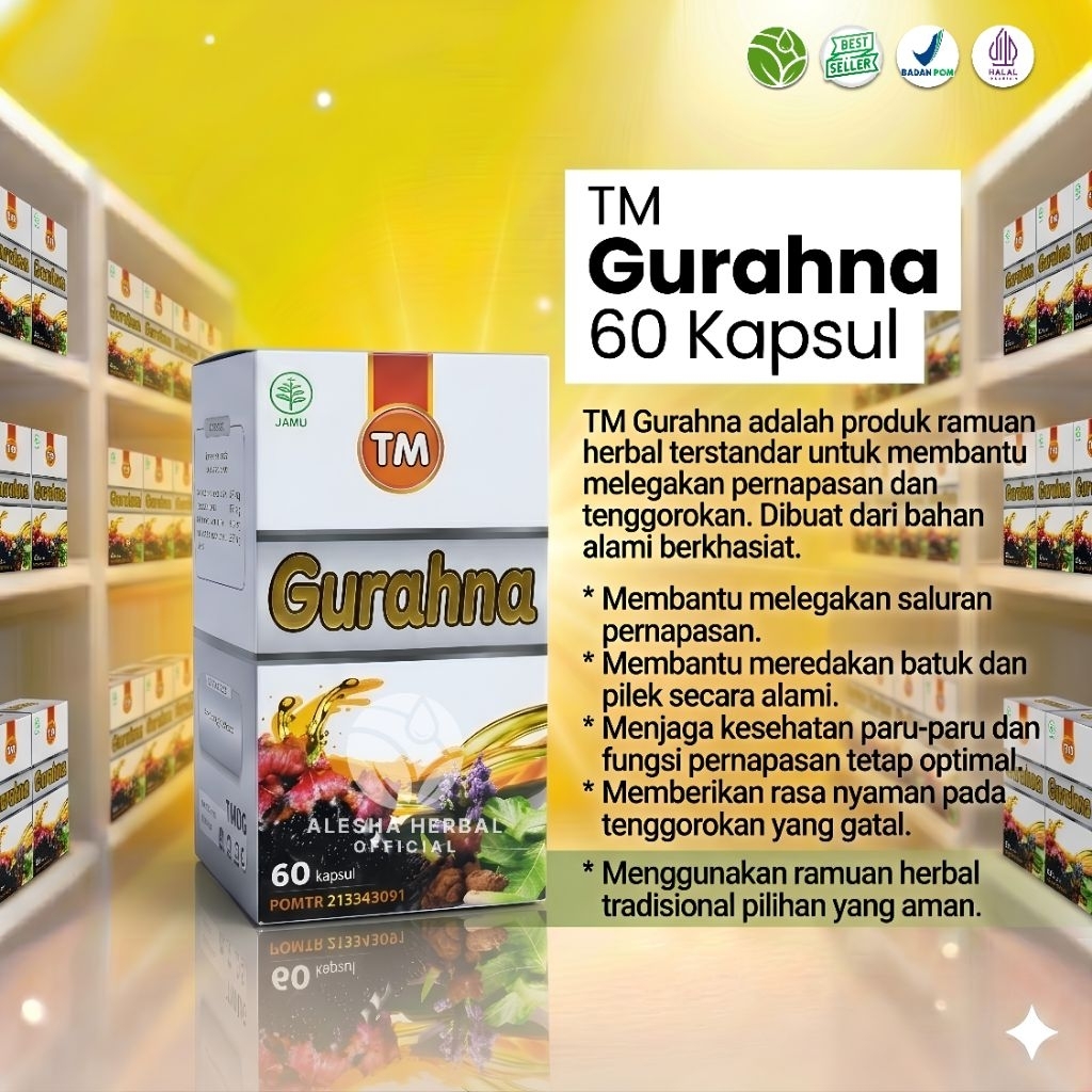 TM Gurahna Tasnim 60 Kapsul Atasi Masalah Pernafasan dan Tenggorokan