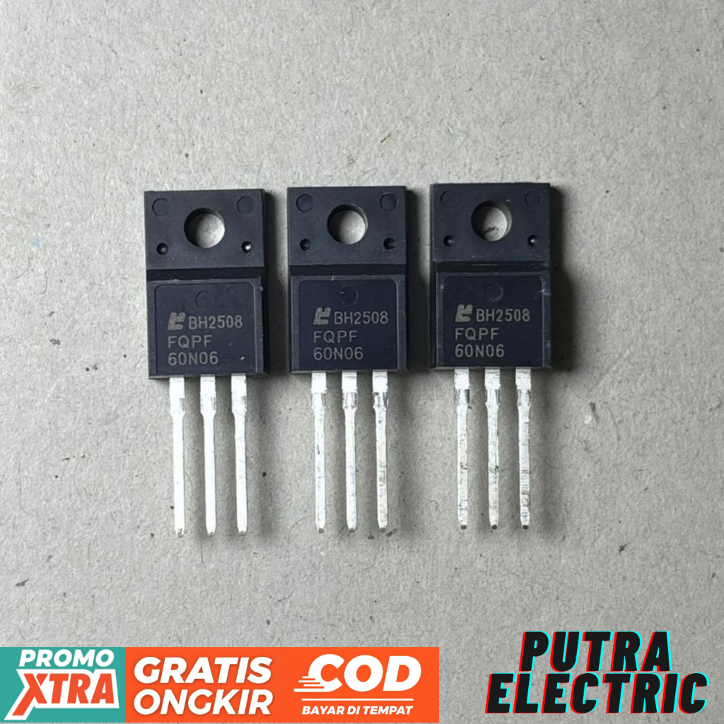 MOSFET FQPF 60N06 ASLI ORIGINAL IC TRANSISTOR FQPF60N06 60N 06 KUALITAS BAIK