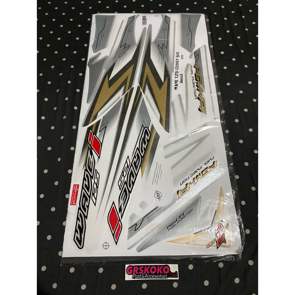 Striping Wave125i putih bahan Kodak paper Thailand