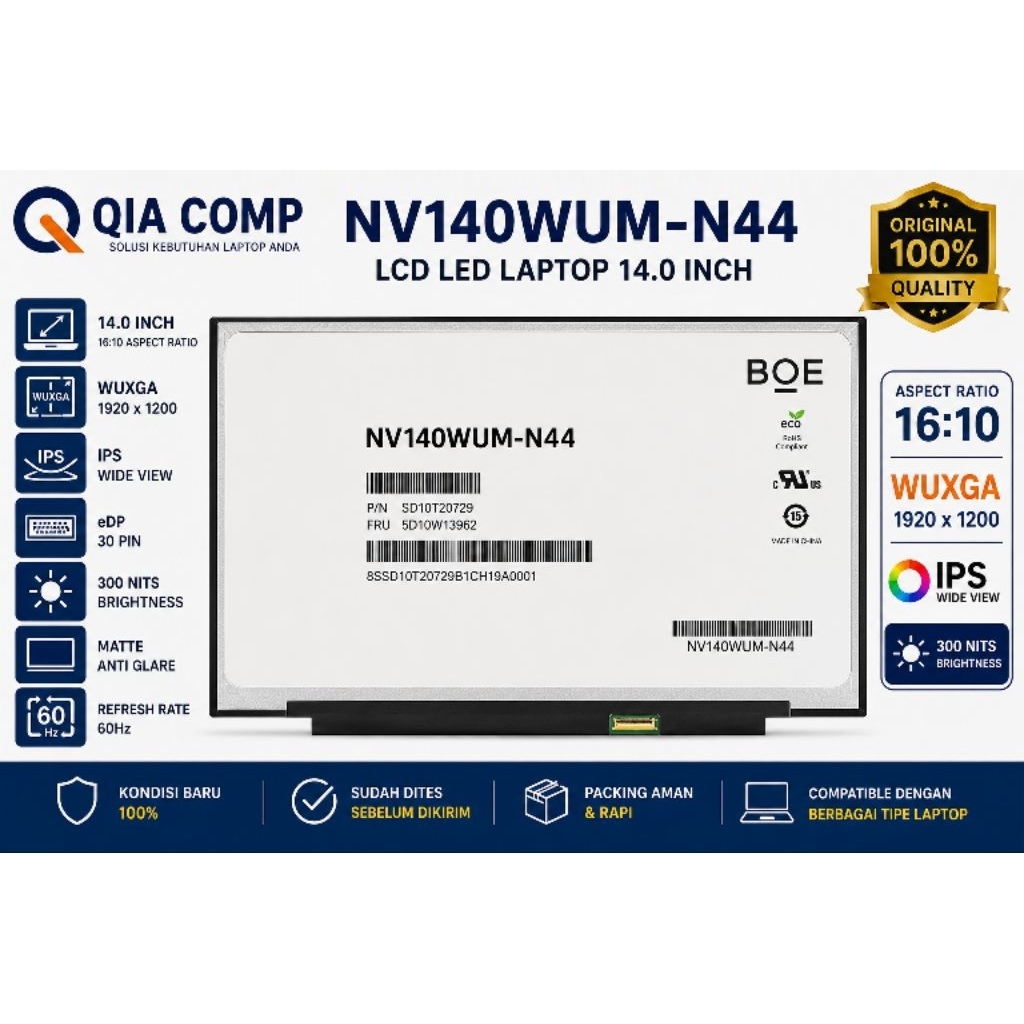 LAYAR LED LCD ASUS vivobook A1405 A1405Z A1405ZA 14 INCH WUXGA FHD+