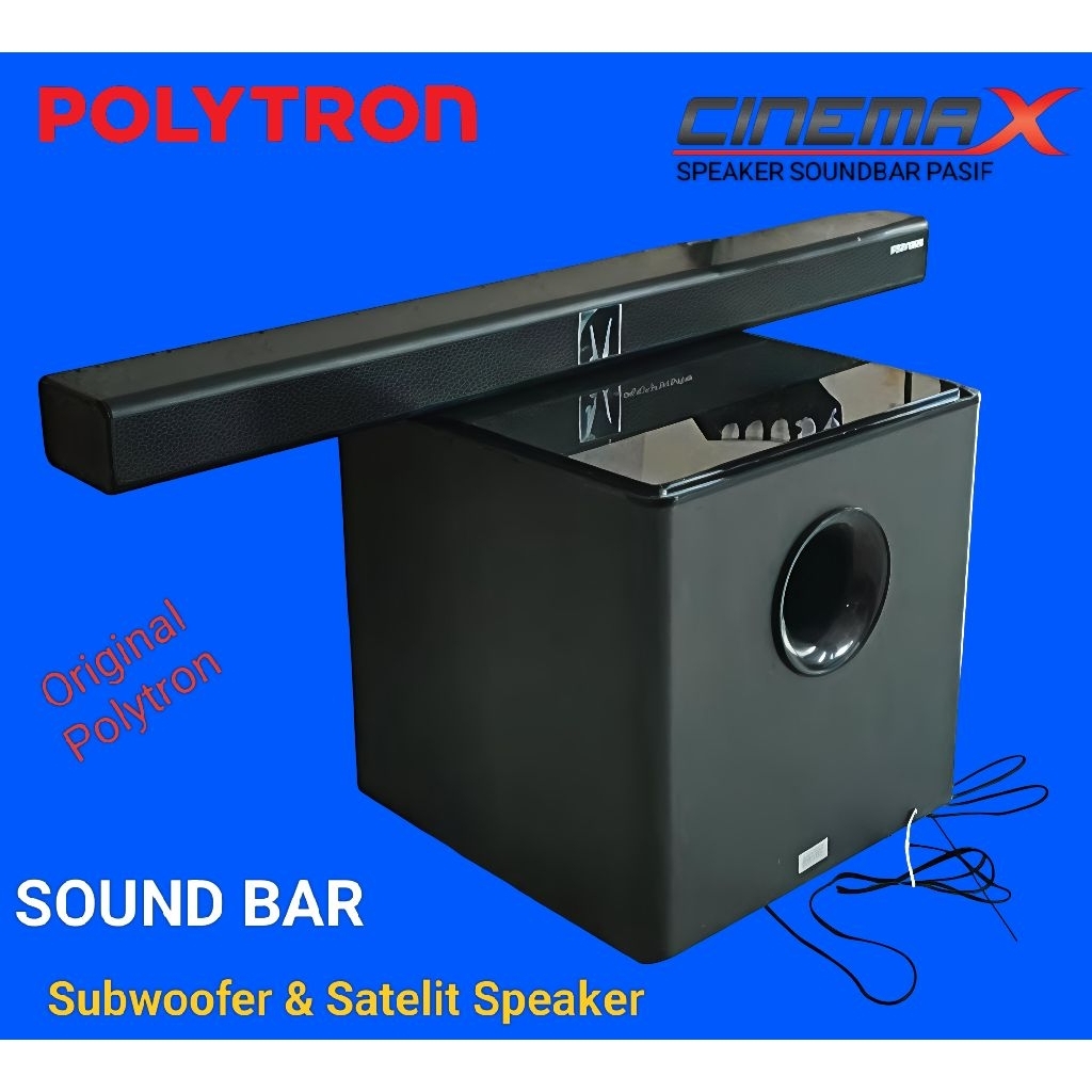 Speaker Pasif SounBar Polytron Subwoofer & Wofer Satelit Pasif Speaker Stereo. Original Polytron