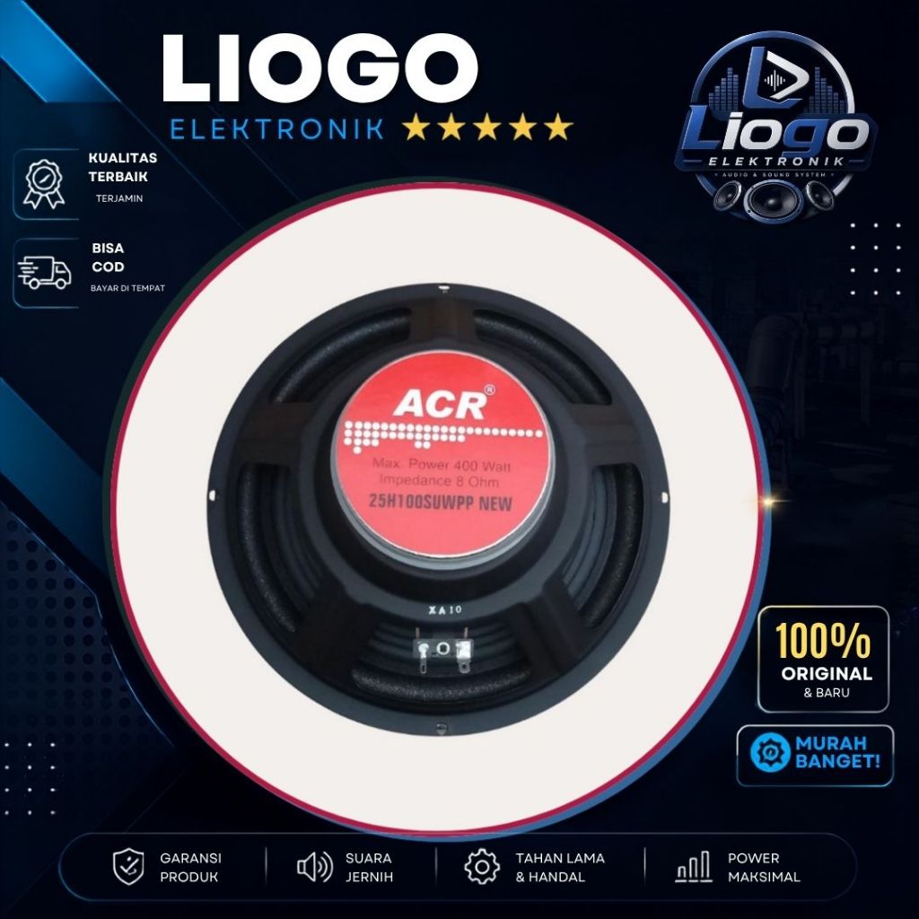 Speaker ACR PRO 10 Inch ACR 25H100SUWPP NEW ACR Woofer 10 Inch 25H100 SUWPP