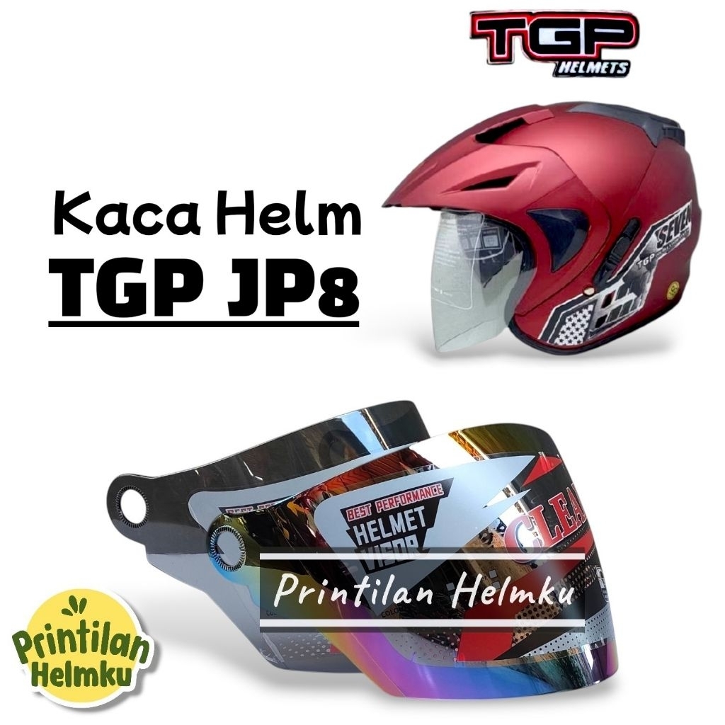 PRINTILANHELMKU Kaca Helm TGP JP8 Visor Helmet Tgp Jp8 Warna Bening Hitam Pelangi