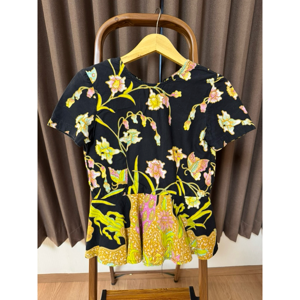 preloved batik top hitam dress pink
