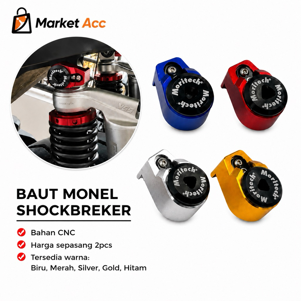 Baut Monel tutup cover baut Shock Xmax Aerox Nmax Pengaman Kunci Shock SHOCKBREAKER