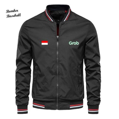 Jaket Baseball Ojol Grab Terbaru / Jaket Driver Ojol Grab / Jaket Bomber Grabbike Taslan waterproof