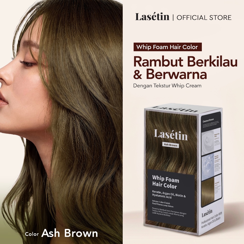 Lasetin Whip Foam Hair Color Ash Brown