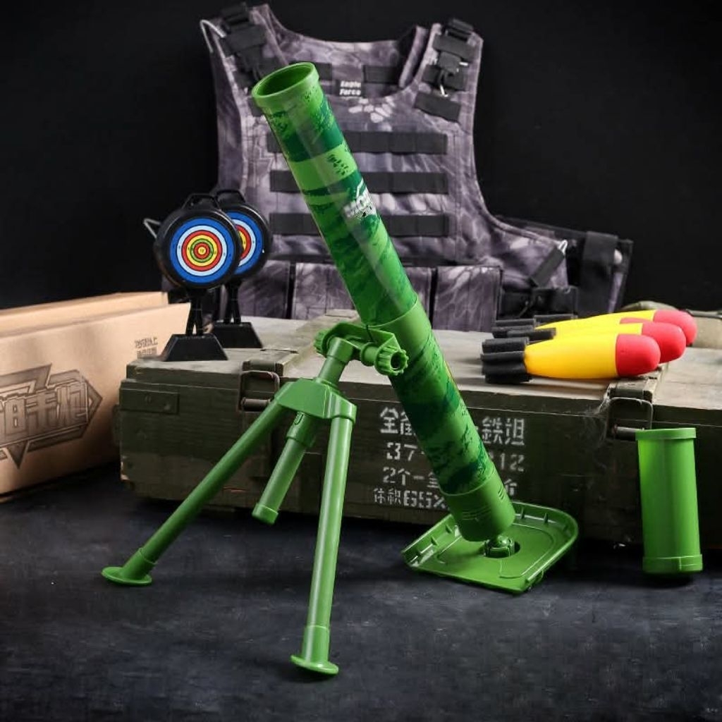 Mainan Foam Blaster M2 US WW2 WWII Artileri Mortar Toys Anak Lontar Semua Umur