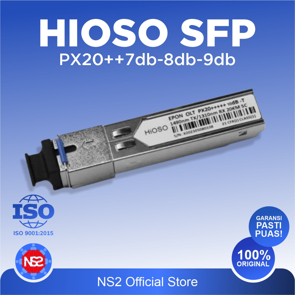 HIOSO SFP OLT EPON PX20+++ +9db 8db 7db HIOSO HSGQ - Sfp Hioso Kompatibel Semua OLT-Jarak 20km
