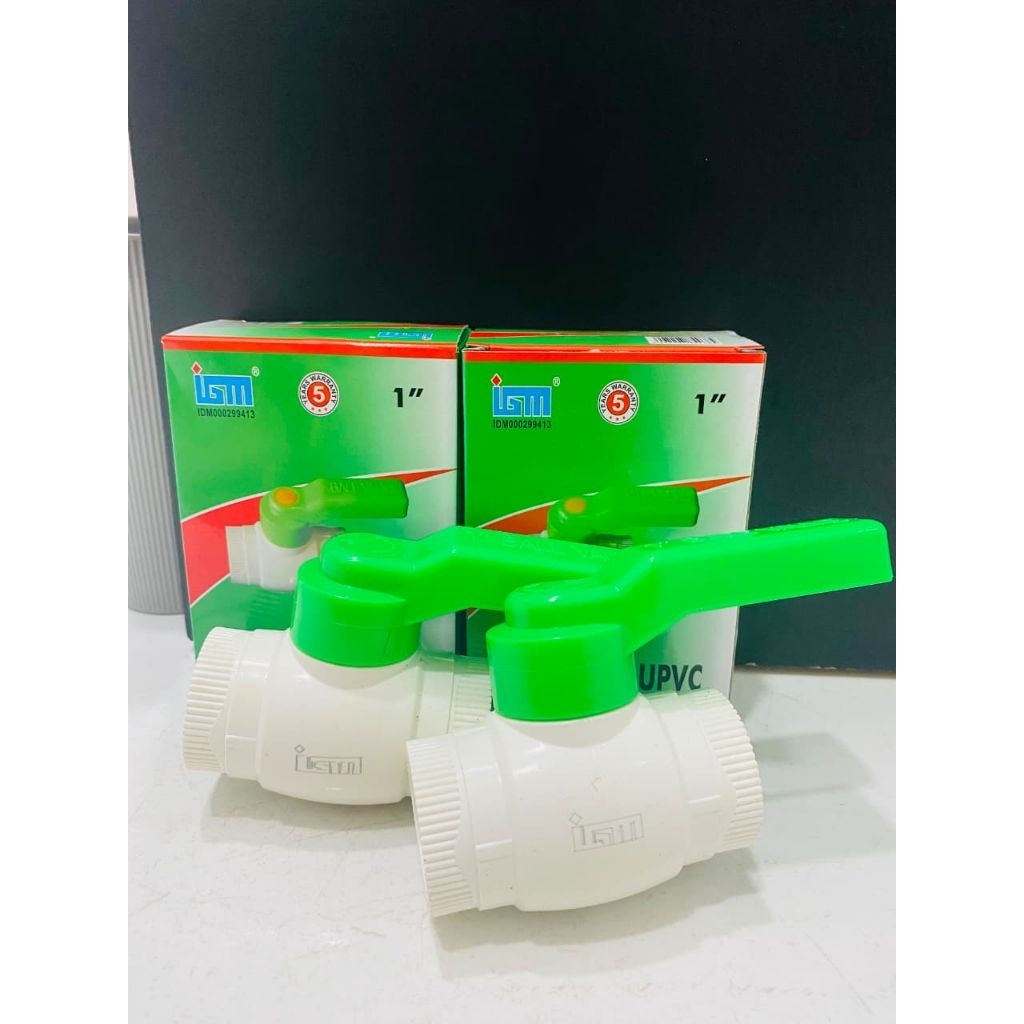 BALL VALVE PVC UPVC IGM 1" INCH / STOP KRAN PVC PUTIH / BALLVALVE PVC 1" INCH IGM