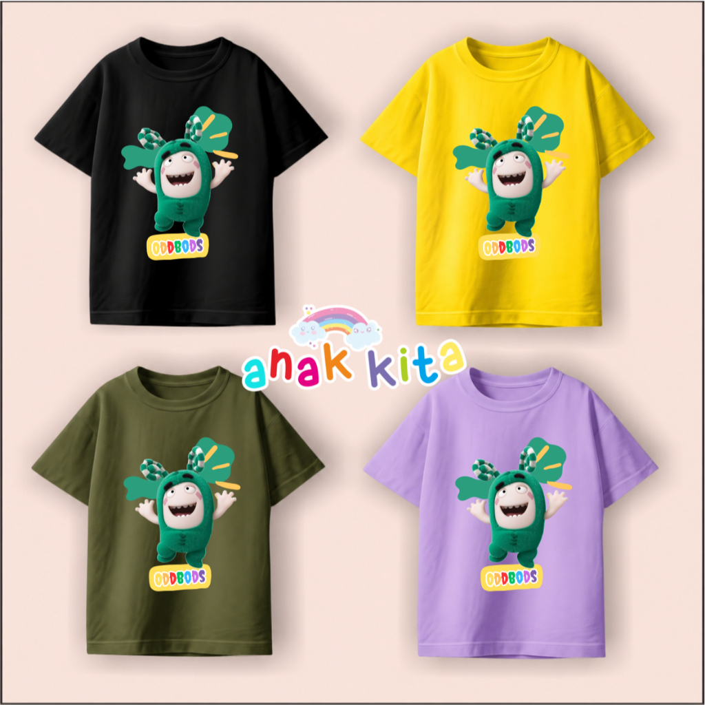 Anak Kita Kaos Zee Oddbods Cewek Cowok Usia 1 2 3 4 5 6 7 8 9 10 Katun Combed 30s Adem Sablon Premiu