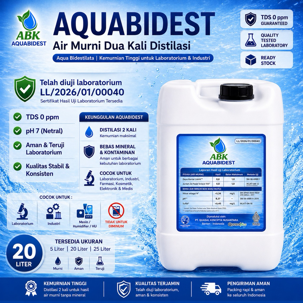 Aquabidest Aquabidestilata Aquabidest 20 Liter