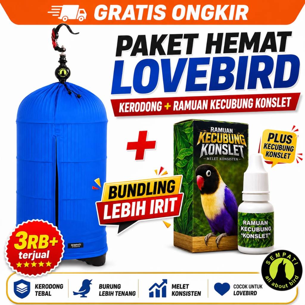 SEMPATI Paket Krodong Lovebird Kaos Hyget  + Vitamin Ramuan Kecubung Sempati Kerodong Krodong Sangka
