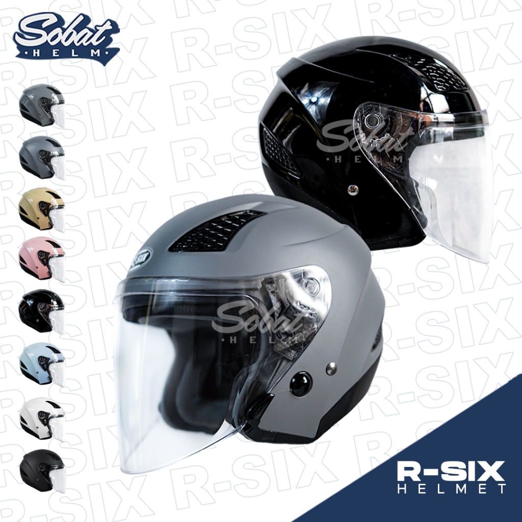 SOBATHELM Helm R-SIX KIRANA Helm Half Face SNI Helm Dewasa Helm Wanita Helm Cewek Keren Helm Pria Ke