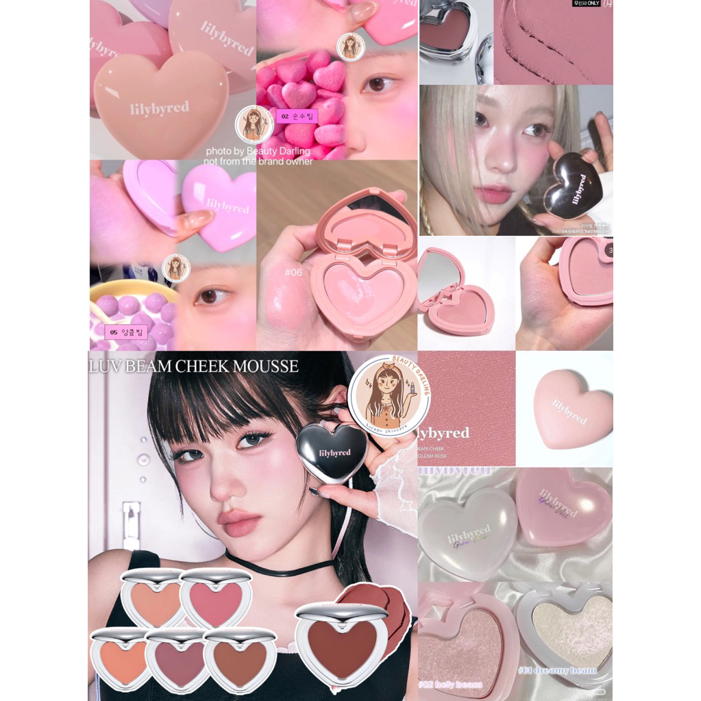 READY NEW COLOR LILYBYRED LUV BEAM CHEEK BALM - MOUSSE CHEEK - LUV BEAM GLOW VEIL| CREAM BLUSH PINK 