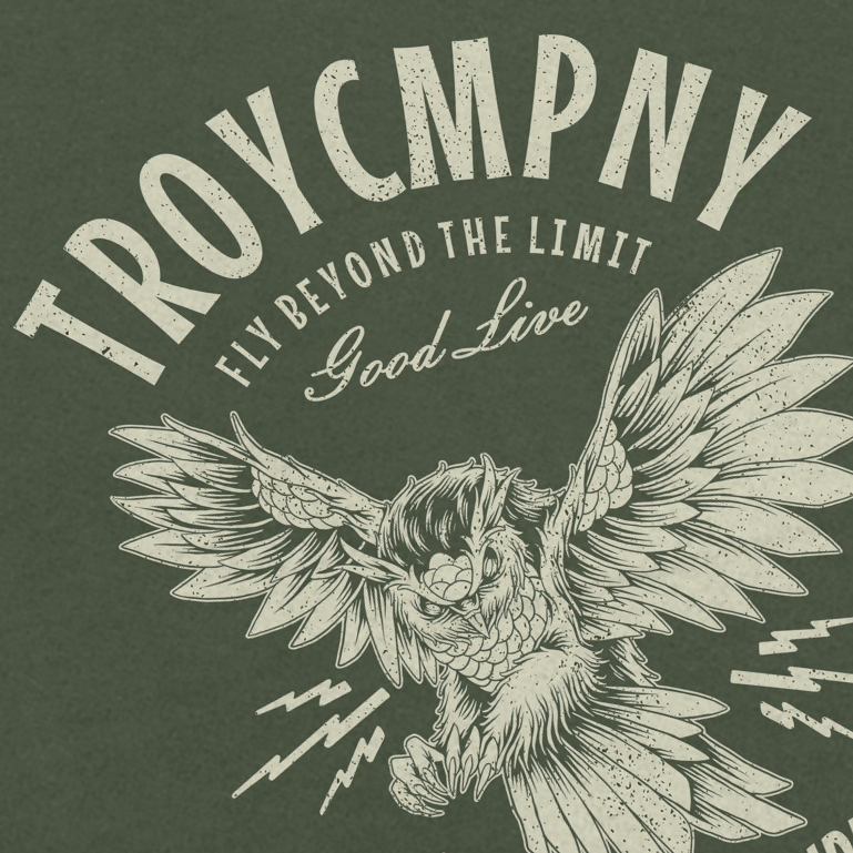 Troy Company Tshirt Army Green Fly Beyond - Kaos Pria Lengan Pendek Hijau Army MTD 3524