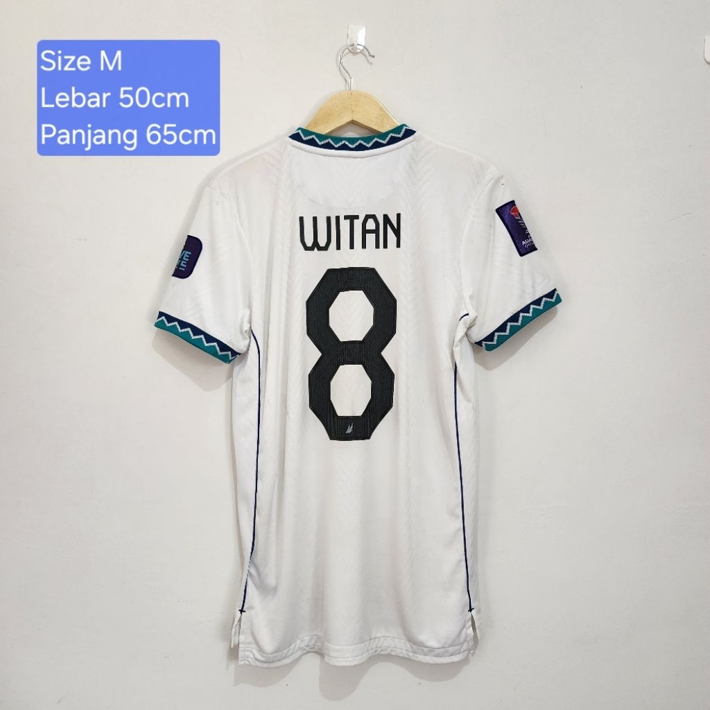 [USED MATCHWORN] Original Mills Jersey Timnas Indonesia Away Player Issue 2022 Nomor Punggung 8 Wita