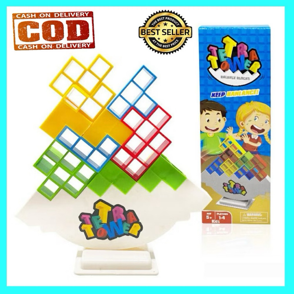 mainan Tetra Tower balanced building block Tetra tower