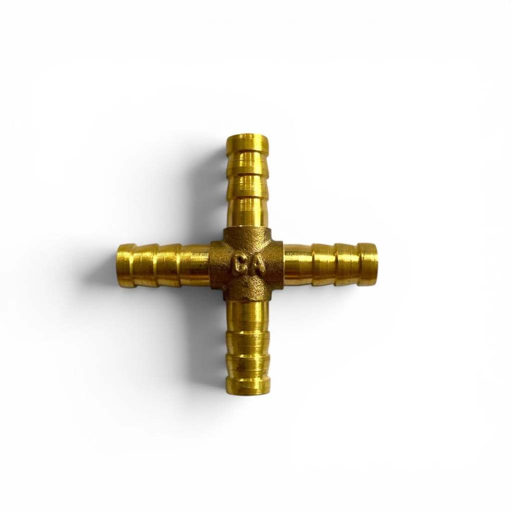 Konektor Selang 8 mm Cabang 4 Bahan Kuningan