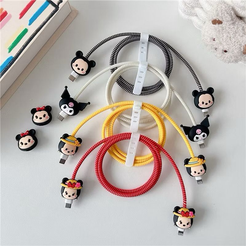 Pelindung Kabel Data Charger 1 set 4 item Set Cable Bite Karakter Universal Cable Bite HP Motif Kart