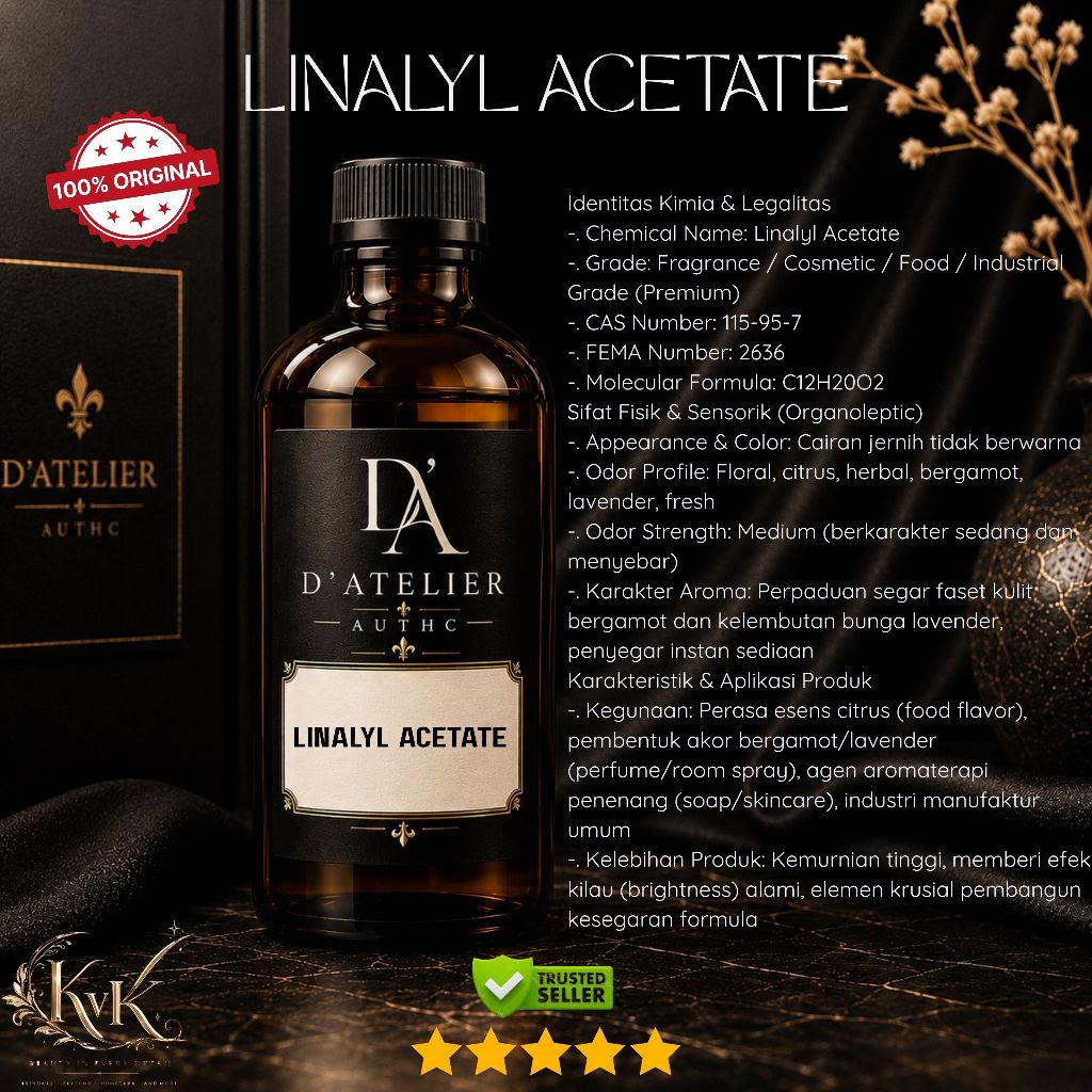 LINALYL ACETATE Aroma Lavender Bergamot 1ml Fragrance Ingredient Fresh Floral Citrus Sweet Lavender 
