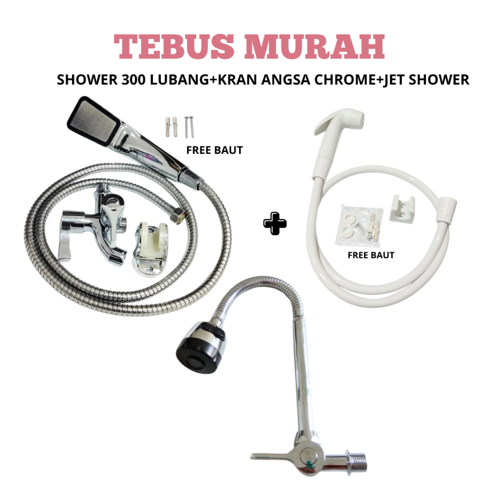EBUS MURAH PAKET LENGKAP Hand Shower 300 lubang Jet Shower Toilet
