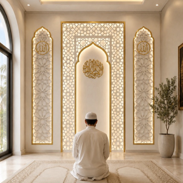 Dekorasi Mihrab Estetik Arah Kiblat Ibadah | HAWA SET