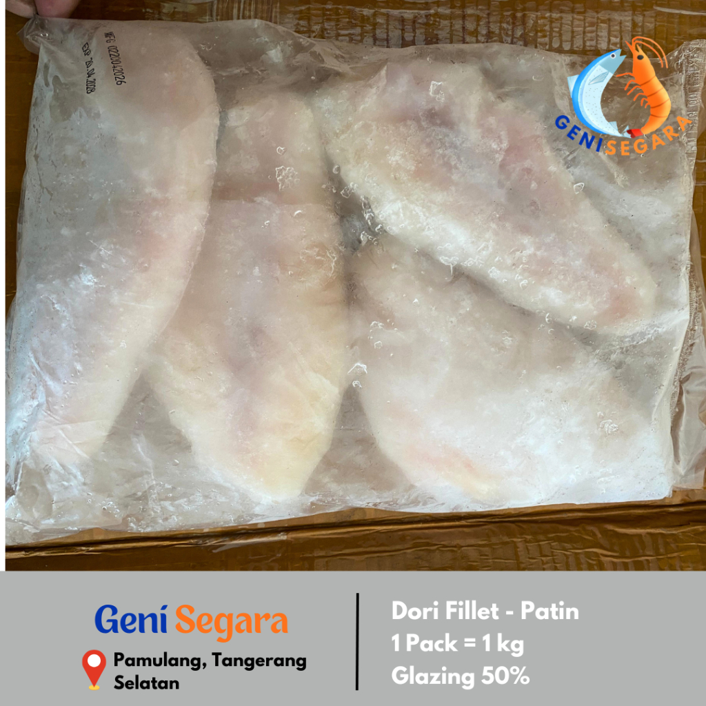Ikan Dori Fillet 1kg Fresh Frozen – Dori Fillet Premium Glazing 50%