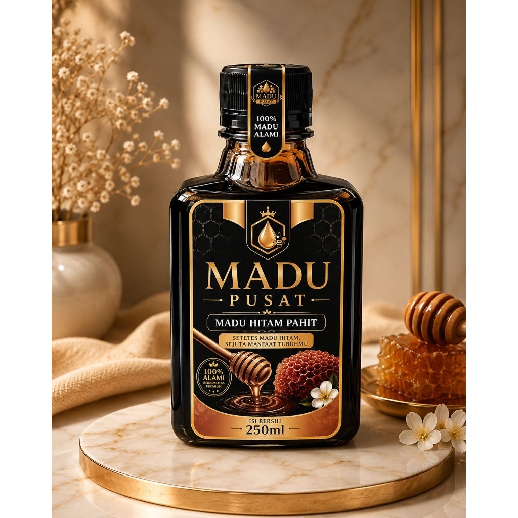 Madu Hitam Pahit –" MADU PUSAT" Rasa Khas, Manfaat Optimal 250ml