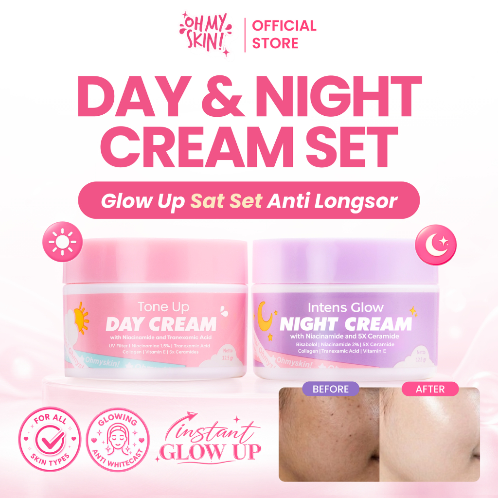 [BEST DEAL] Oh My Skin DAY CREAM NIGHT CREAM  | Krim siang dan malam mencerahkan