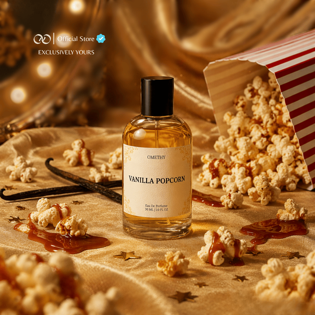 Omethy Parfum Uniseks Vanilla Popcorn Eau De Parfume | Parfum Premium Wangi popcorn Caramel Bioskop 
