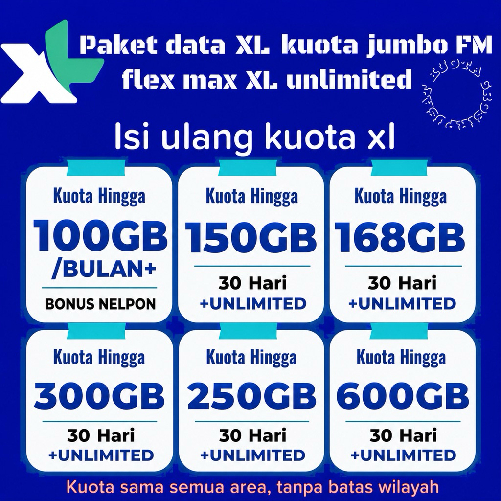 promo paket data kuota XL bulanan 100gb-600gb