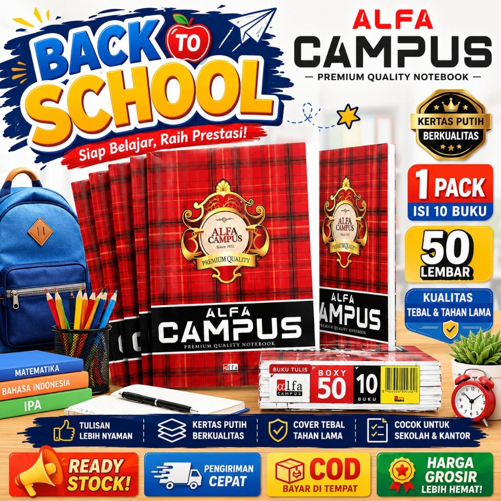 BUKU TULIS Alfa Campus 50 Lembar - (Buku BESAR)