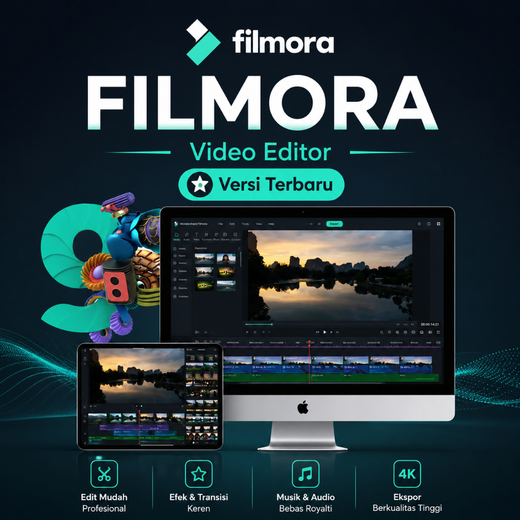 Instalasi Filmora Video Editor Versi Terbaru untuk Editing Video PC Laptop