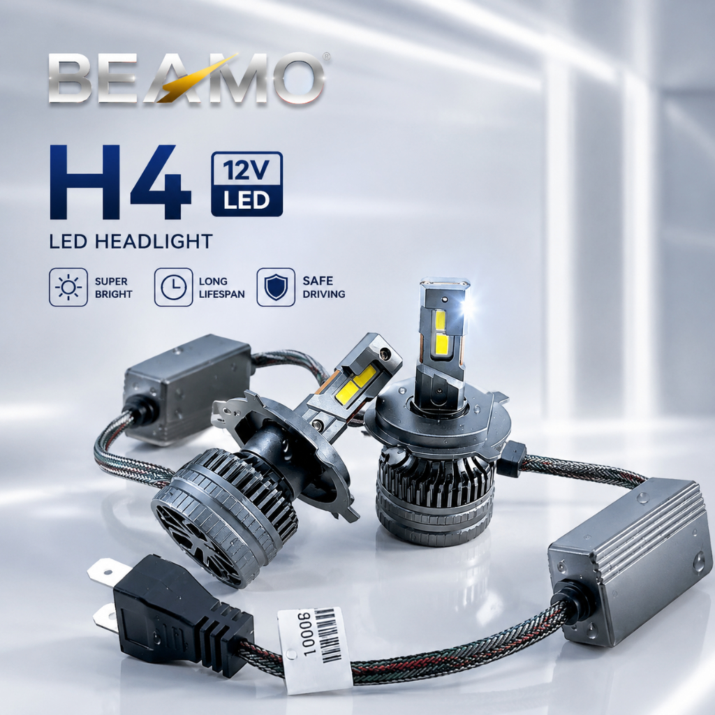 lampu led surow H4 2 Pcs 120W LED Super terang H4 Cahaya putih 12V Lampu Kabut 6000K