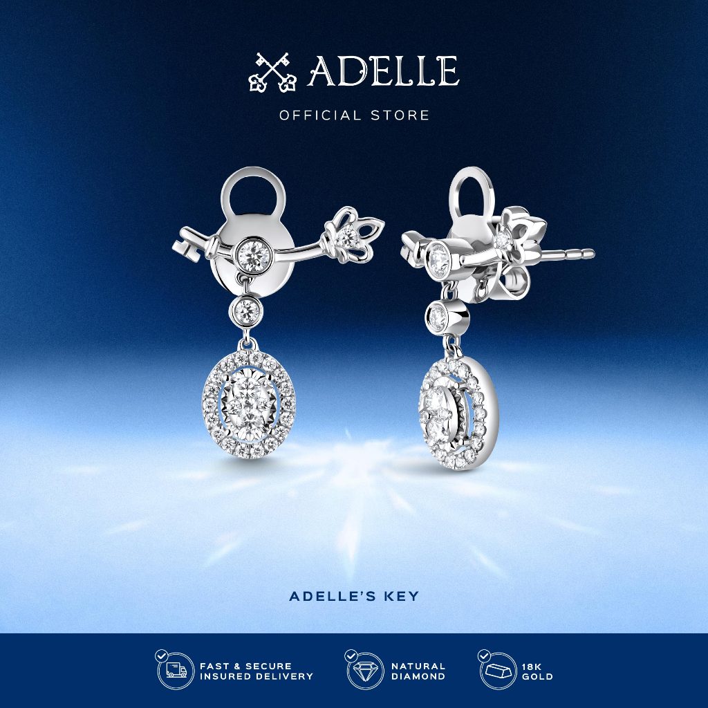 Adelle Jewellery - Kaylie Earrings - Adelle's Key Anting Emas Berlian