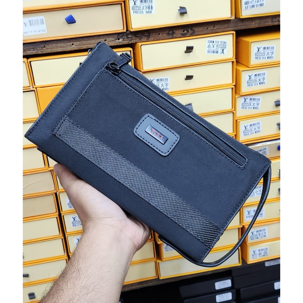 Clutch Pria Canvas Tas Tangan Mewah Tebal Tas jinjing Model Lock Import