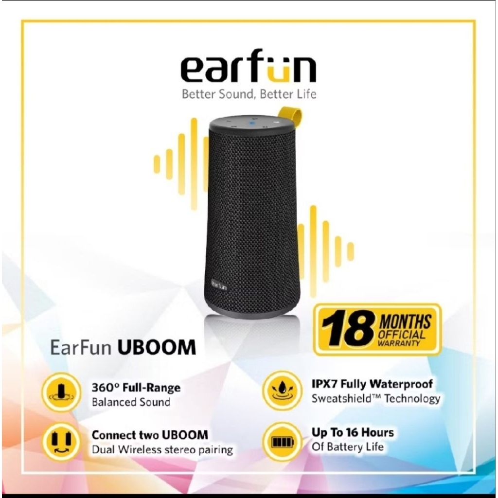 Ready Earfun UBOOM 360° Audio Portable Bluetooth Speaker With IPX7