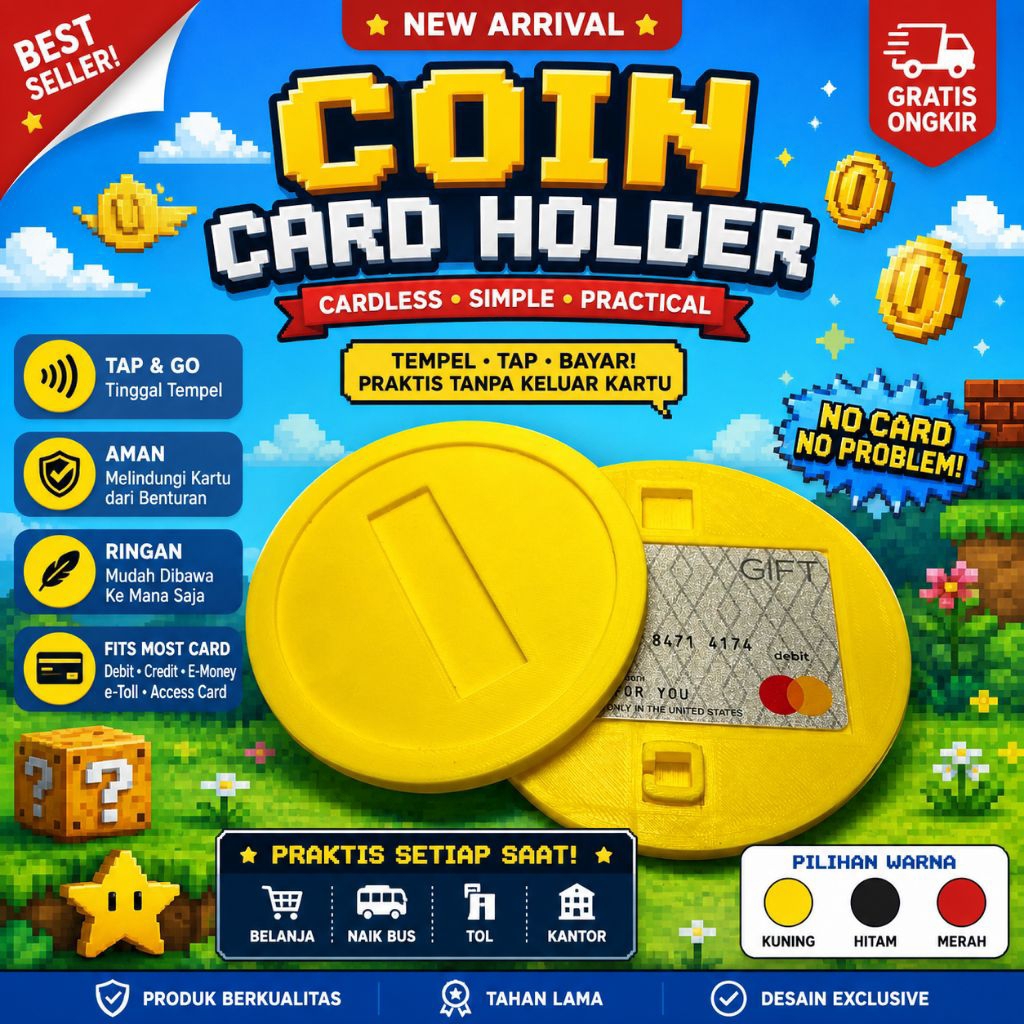 Tongkat E toll / super Mario Coin Card / super Mario magic pay wand