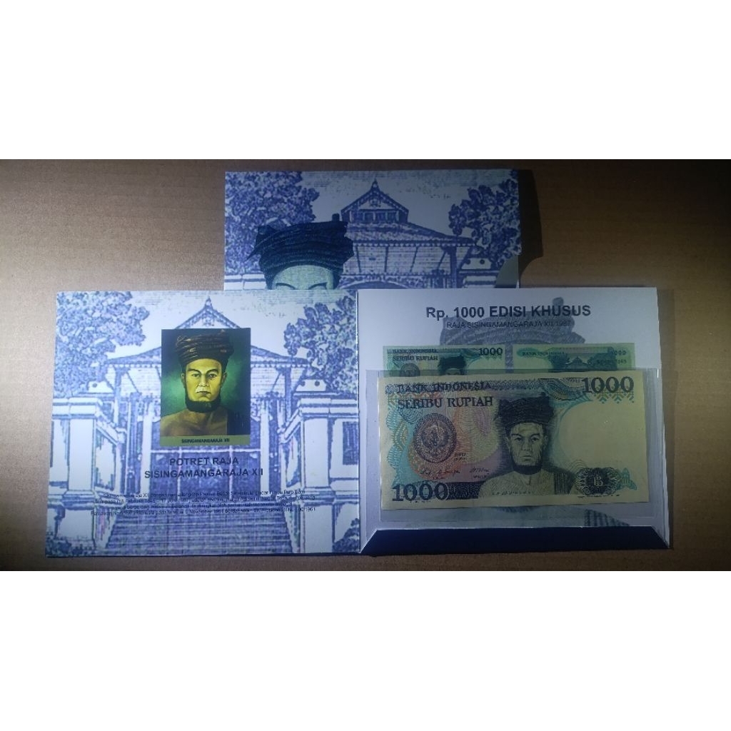 Uang Kuno + Folder Eksklusif 1000 Rupiah Sisimangaraja UNC/GRESS