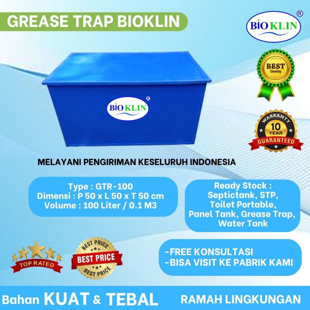 Grease trap bioklin - bioklin Grease trap 100 liter - Grease trap portable 100 liter
