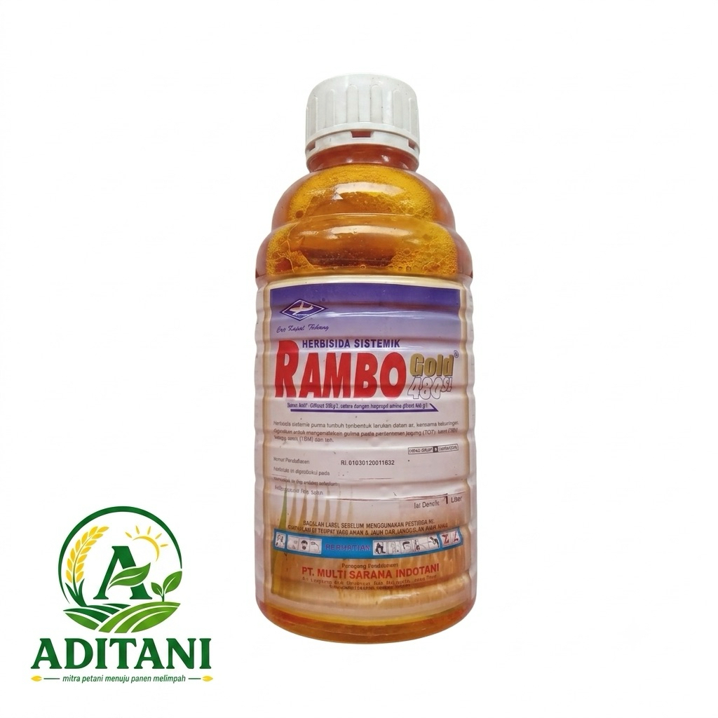 Rambo Gold 480 SL – Herbisida Sistemik Unggulan 1L